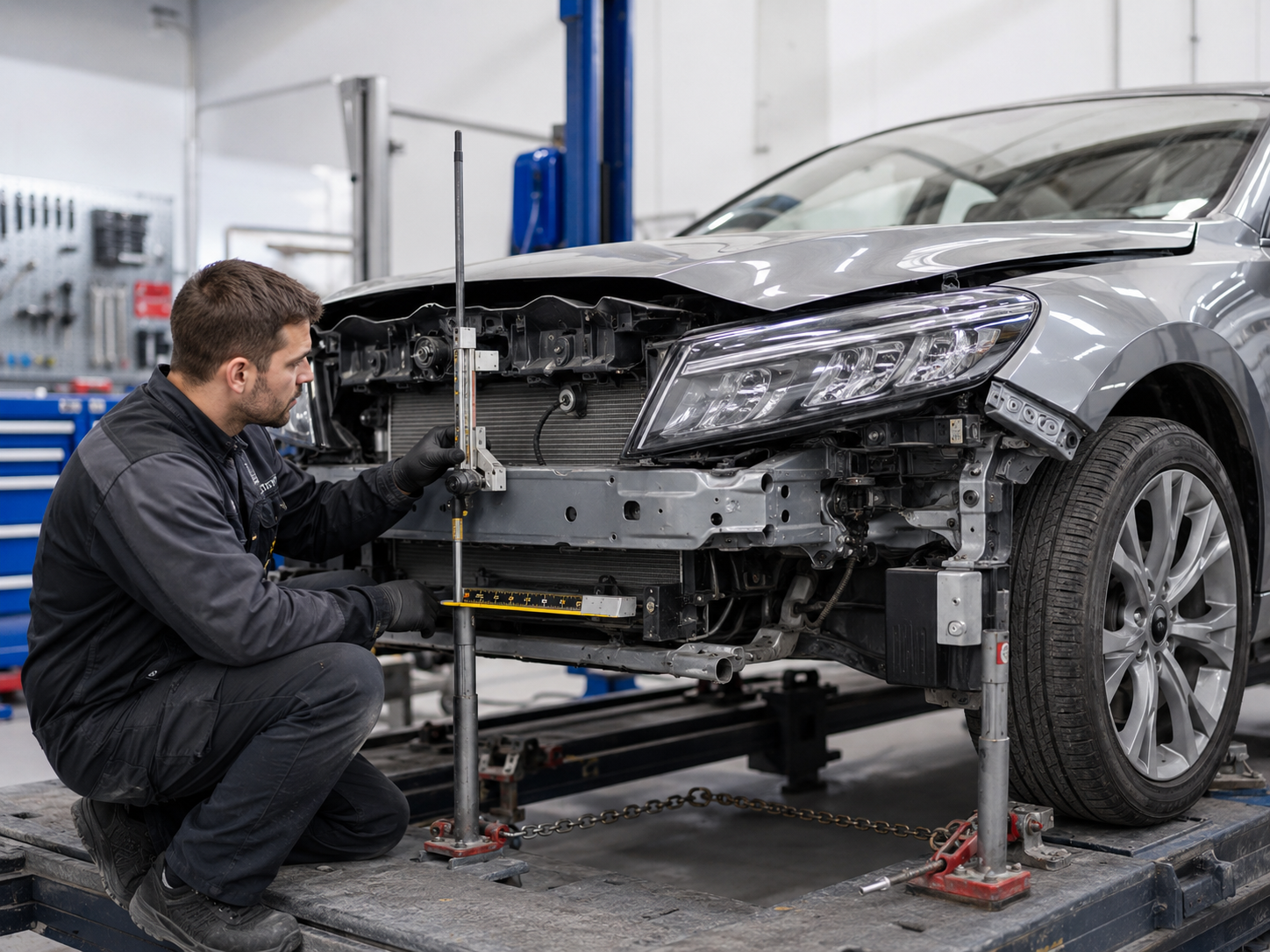 Structural collision repair with technicians