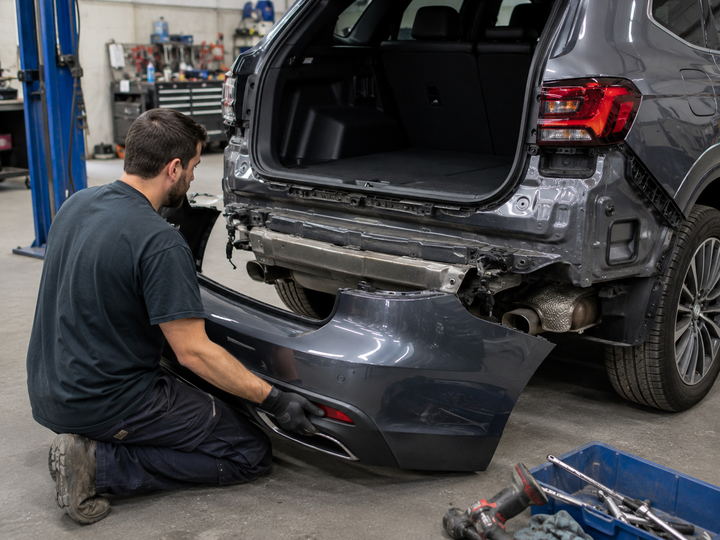 Vehicle panel being prepared for color matching